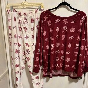 Harry Potter Women’s‎ 3X Sleepwear Set Hogwarts Soft Cozy Warm Top & Bottom